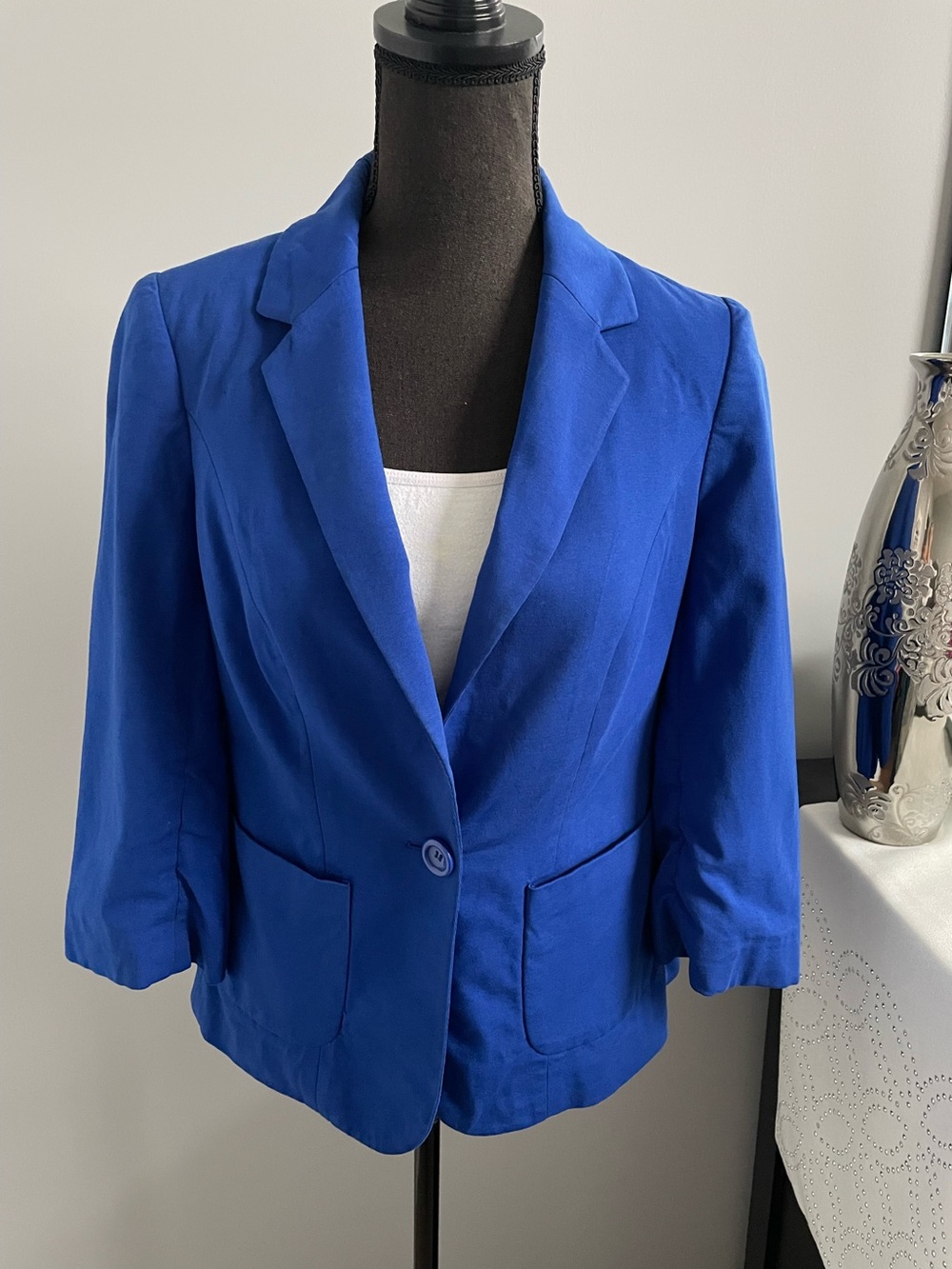 Cobalt Blue Knit Blazer- Small